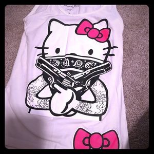 Super cute Hello Kitty tatted tank!